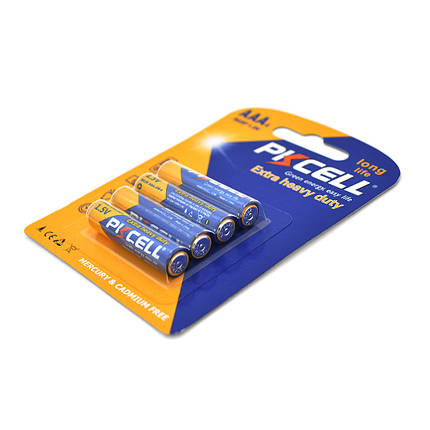 Батарейка сольова PKCELL 1.5V AAA / R03, 4 штуки в блістері ціна за блістер, Q12/144, фото 1