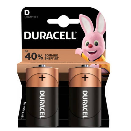 Батарейка лужна DURACELL D / LR20 / MN1300 KPN, 2шт в блістері, ціна за блістер, фото 1