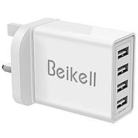 USB-зарядное устройство Beikell USB Wall Charger Plug - Rapid 4 порта 5A/25W USB-адаптер питания