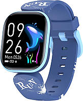 HOOMOON Детские часы с трекером для фитнеса, 1,4-дюймовый,цвет голубой .
