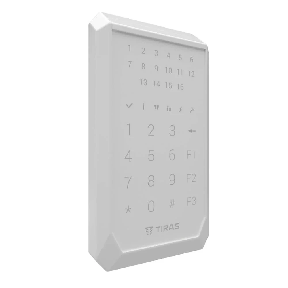 Клавіатура Tiras K-PAD16+ White на 16 індикаторів зон з вбудованим зчитувачем NFC/Mifare - фото 2 - id-p1883856042