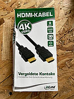 Черный кабель InLine HDMI-HDMI 2м(S-17002P)