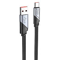 Кабель HOCO U119 USB to Type-C 5A, 1.2m, nylon, aluminum connectors, Black