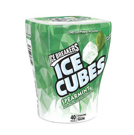 Жувальна гумка "М'ята" ICE BREAKERS ICE CUBES Spearmint Sugar Free Chewing Gum 40 шт., фото 1