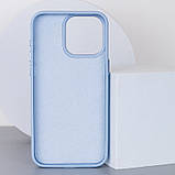 Шкіряний чохол Bonbon Leather Metal Style with MagSafe для Apple iPhone 15 Plus (6.7") Блакитний / Mist blue, фото 3