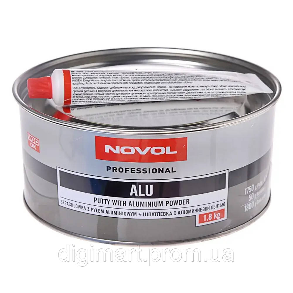 Шпаклевка автомобильная с алюминиевой пылью Novol ALU 1.8 кг DM, код: 8069321 - фото 1 - id-p2190722403