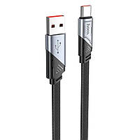 Кабель HOCO U119 USB to Type-C 5A, 1.2m, nylon, aluminum connectors, Black hmt