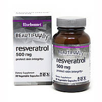 Ресвератрол 500 мг Bluebonnet Nutrition Beautiful Ally Resveratrol 500 мg 30 растительных капсул z12-2024