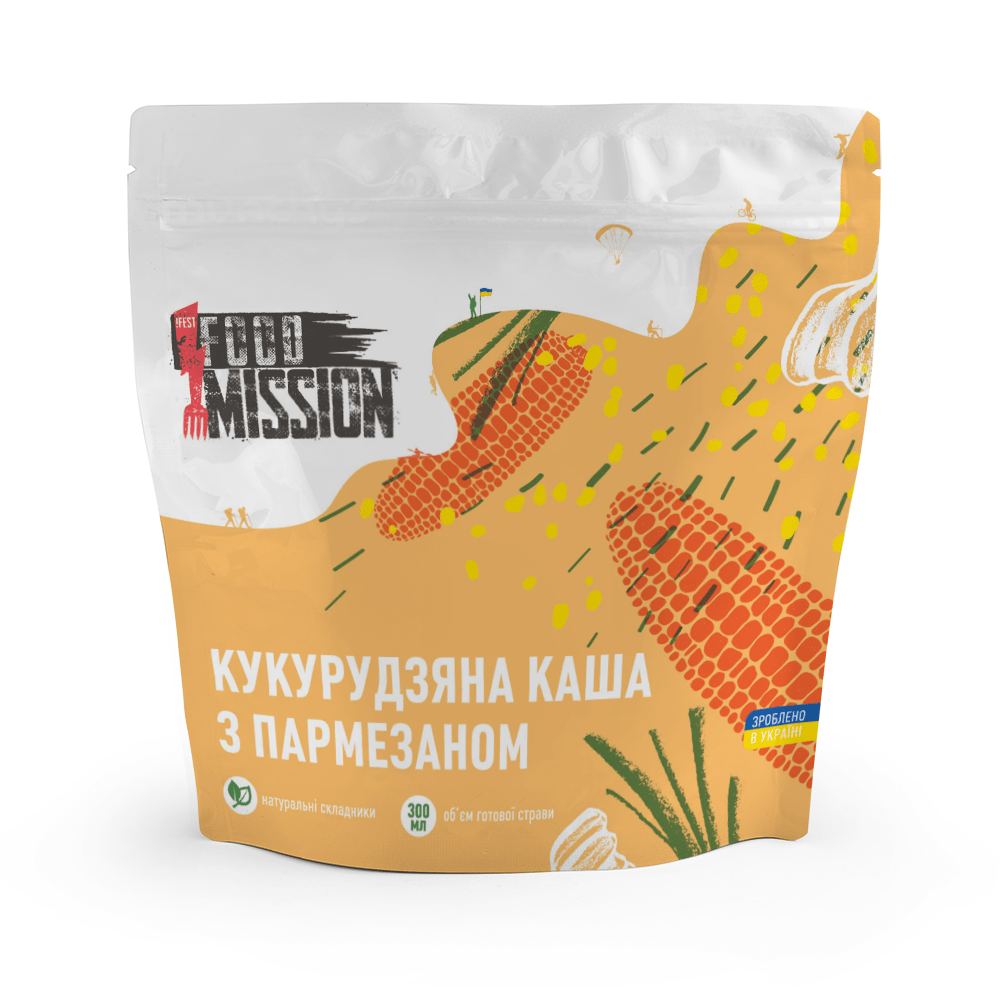 Кукурядзяна каша з пармезаном Food Mission (сушені продукти Green Tramps), фото 1