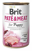 Консервы для щенков Брит Brit Pete & Meat Puppy Chicken & Turkey с курицей и индейкой, 400 г