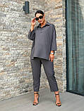 Стильний Жіночий костюм двійка блуза та штани на резинці Тканина софт Розміри 42-44,46-48,50-52,54-56, фото 2