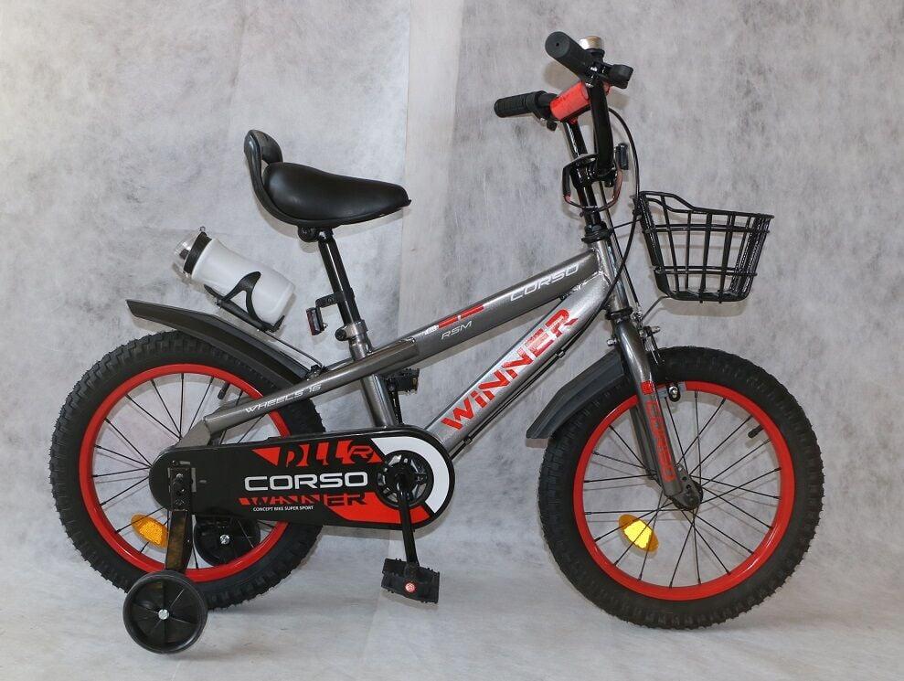 Велосипед 2-колісний 16" "CORSO" WN-16228 "Winner" сталева рама, ручне гальмо, доп колеса