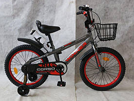 Велосипед 2-колісний 18" "CORSO" WN-18041 "Winner" сталева рама, ручне гальмо, доп колеса
