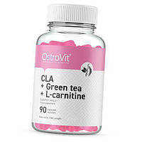 КЛА Экстракт зеленого чая и Карнитин CLA plus Green Tea plus L-Carnitine Ostrovit 90капс (02250011) z15-2024