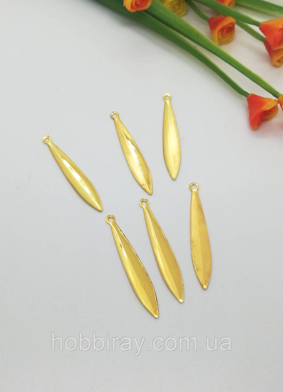 Філігрань, декор з тонкого металу. 3,3х0,4 см. 1 шт. Колір золото., фото 1