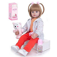 Лялька іграшка дитяча реалістична AD 2203-58, м`якотіла, висота 57 см, в коробці