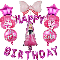 Фотозона из шаров Кукла Барби Happy Birthday Фуксия (19 шаров) | Для девочки