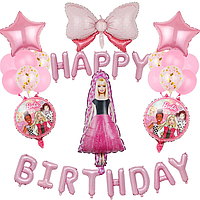 Фотозона из шаров Кукла Барби Happy Birthday Розовая (19 шаров) | Для девочки