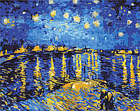 Премиуи картина по номерам "Звездная ночь над Роной. Ван Гог", "PBS323", 40x50 см