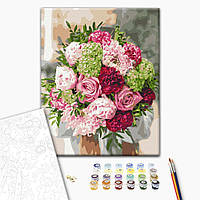 Картина за номерами "улюблений букет", набір для розфарбовування, полотно на підрамнику, акрил, кисті, 40x50 см, складність 4
