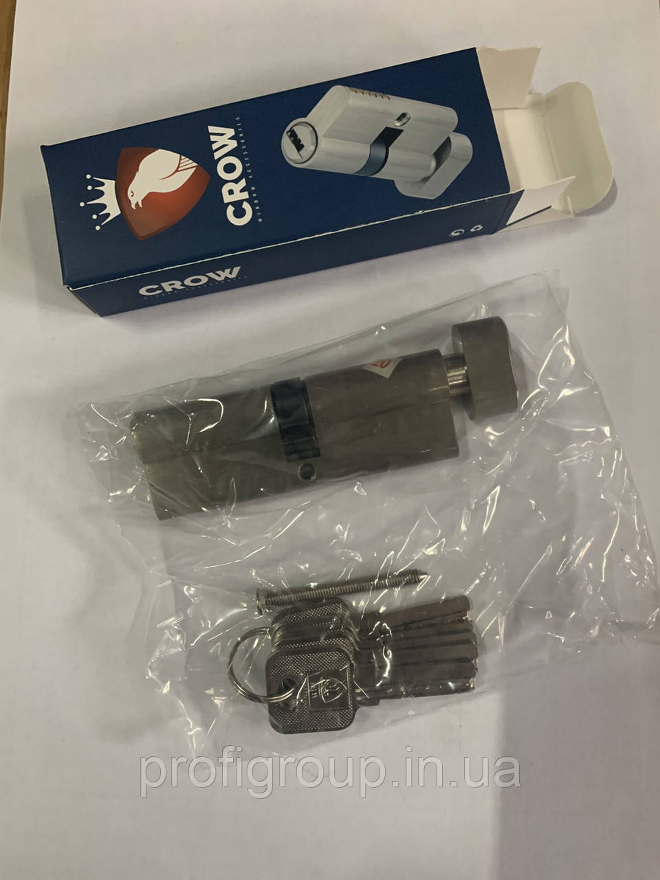 Серцевина CROW 90 мм (45*45) мет.лаз. ключ (5 кл.)+барашка, фото 1