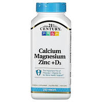 Витамины и минералы 21st Century Calcium Magnesium Zinc +D3 (250 таблеток.)