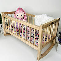Кроватка-люлька для куклы, дерево, 48х25х27 см