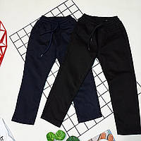 Темно-синие коттоновые брюки в школу на резинке для мальчика 5-6 лет ,Турция