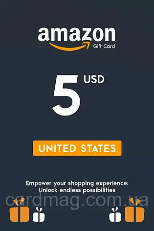 Amazon Gift Card 5 USD (US-регіон), фото 1