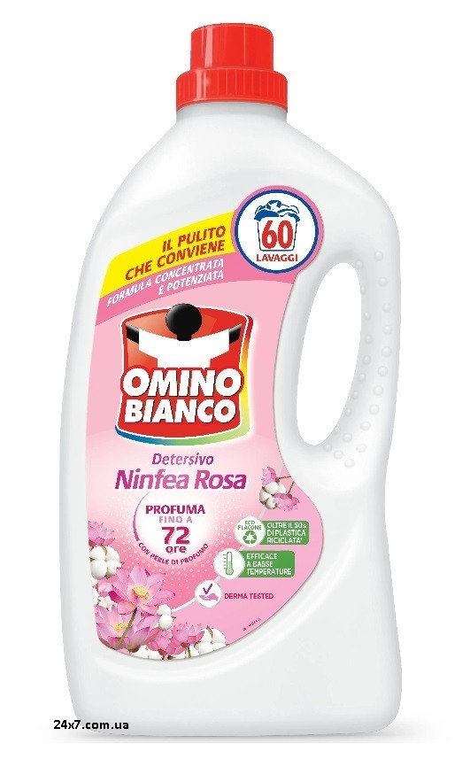 Гель для прання універсальний Omino Bianco Рожева Лілія 2,4 л 60 прань