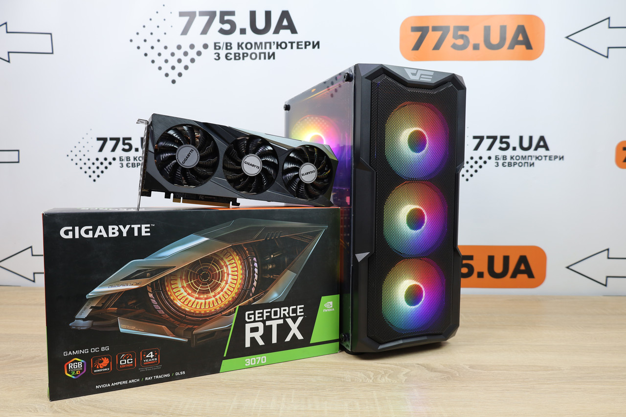 Ігровий комп'ютер DarkFlash, AMD Ryzen 5 3600 (6 ядер, 12 потоків) RAM 16ГБ, NVME 512ГБ, RTX 3070 8ГБ