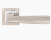 Ручки для дверей на розетке A-1355 SN/CP матовый никель/полированный хром