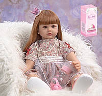 Красивая кукла реборн мягкотелая с аксессуарами AD 2203-54 , 57см, в коробке, пакунок малюка