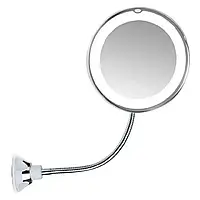 Дзеркало з LED-підсвіткою ULTRA FLEXIBLE MIRROR зі збільшенням 10X. Гнучке дзеркало для макіяжу