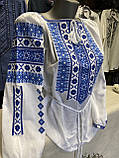 Вишита сорочка жіноча машинна роботи з білого витончиного  полотна   розмі ЧXXL, фото 5