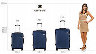 Набір валіз 3в1 Sapphire ST-140 - темно-синій для перельотів та поїздок, фото 3
