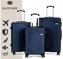 Набір валіз 3в1 Sapphire ST-140 - темно-синій для перельотів та поїздок, фото 2