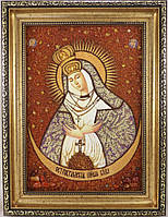 Ікона з бурштину Остробрамська і-151 Ікона Божої Матері Гранд Презент 20*30