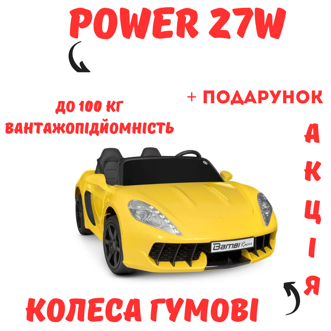 Детский электромобиль спорткар двухместный Porsche с музыкой на аккумуляторе
