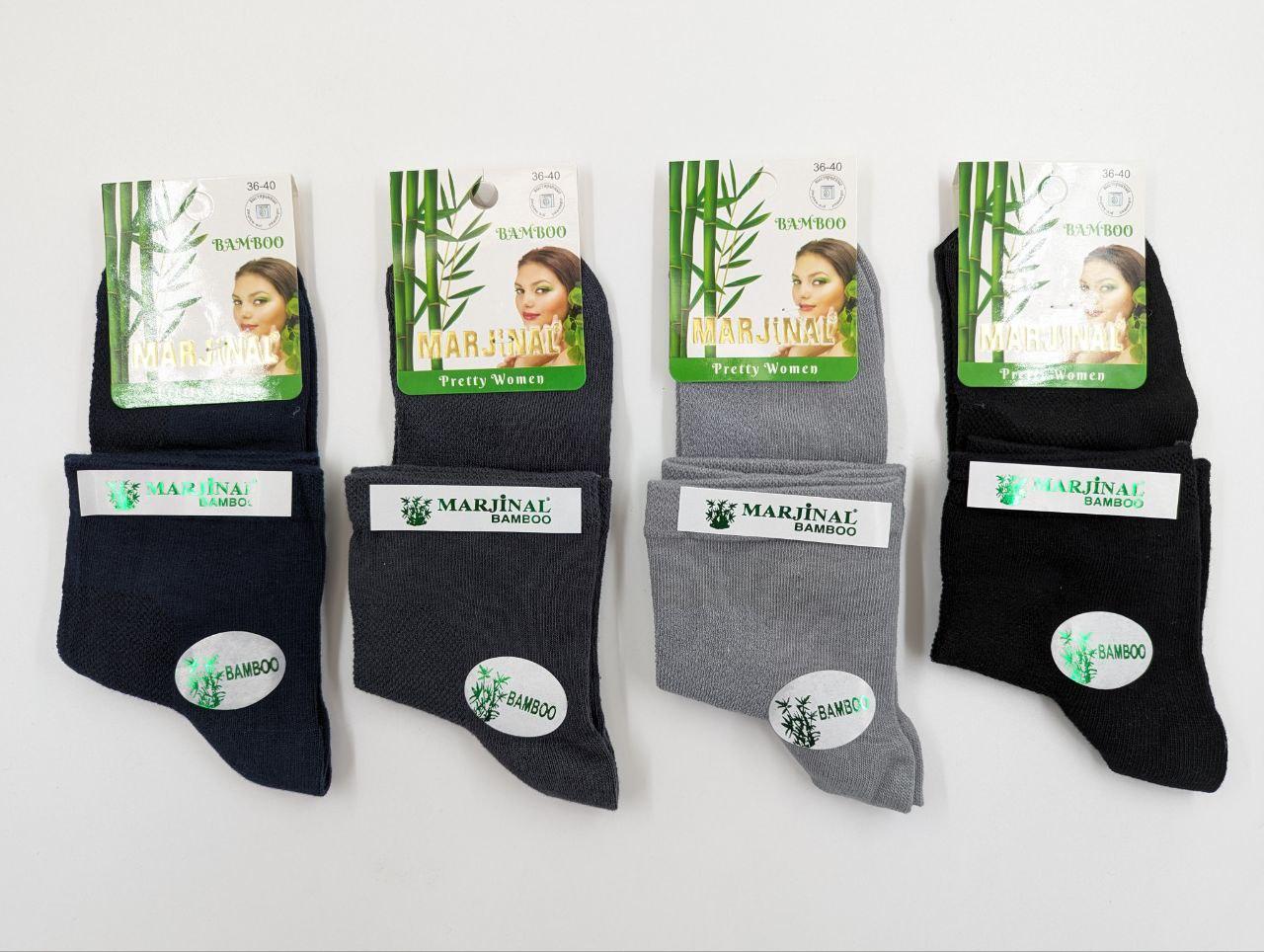 Жіночі середні шкарпетки Marjinal бамбук СІТКА, 36-40, 12 пар/уп, мікс кольорів