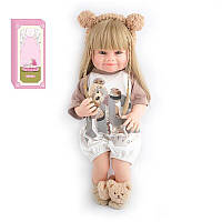 Лялька іграшка дитяча реалістична AD 2801-65, гумова, 57см, знімний одяг, памперс, пляшечка, пустушка, в коробці