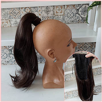 Хвіст прямий каскад на зажимі пружинці шоколадний F-87- 6