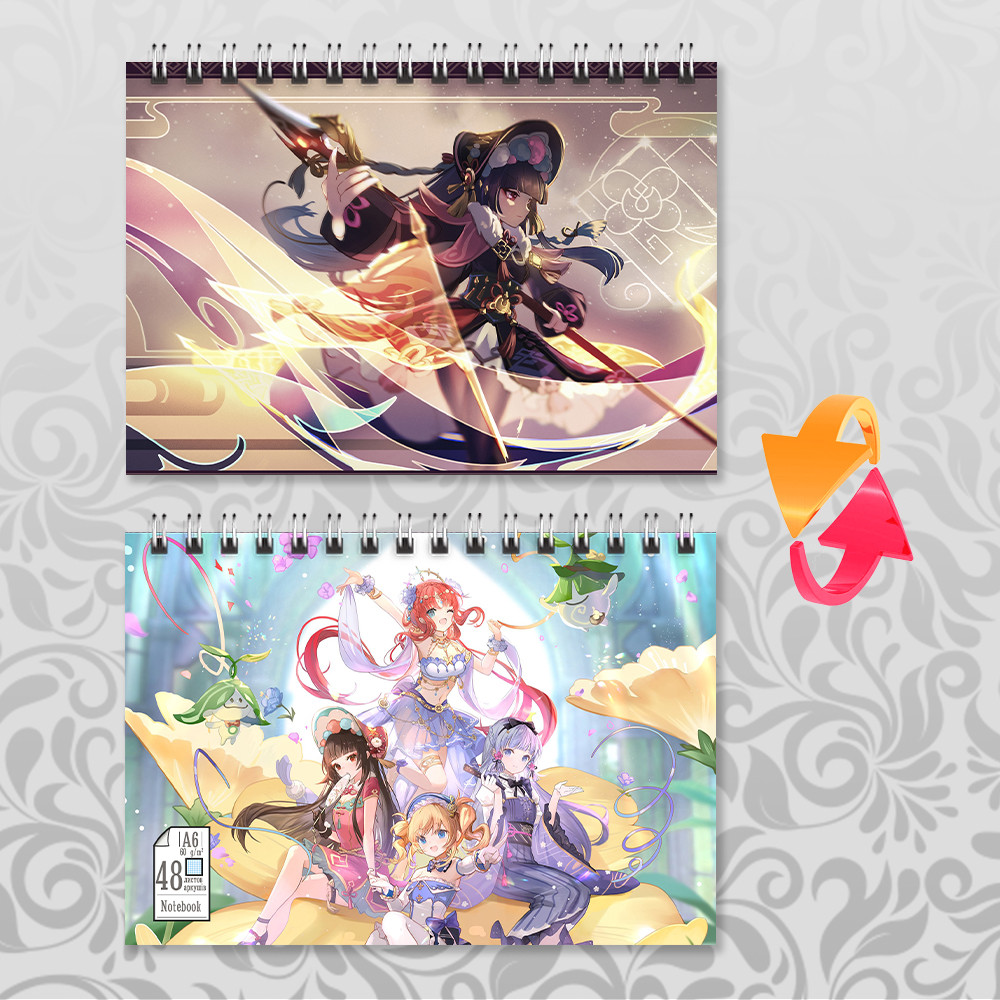 Блокнот А6 Genshin Impact Юнь Дзінь (у клітинку на 48 аркушів), фото 1