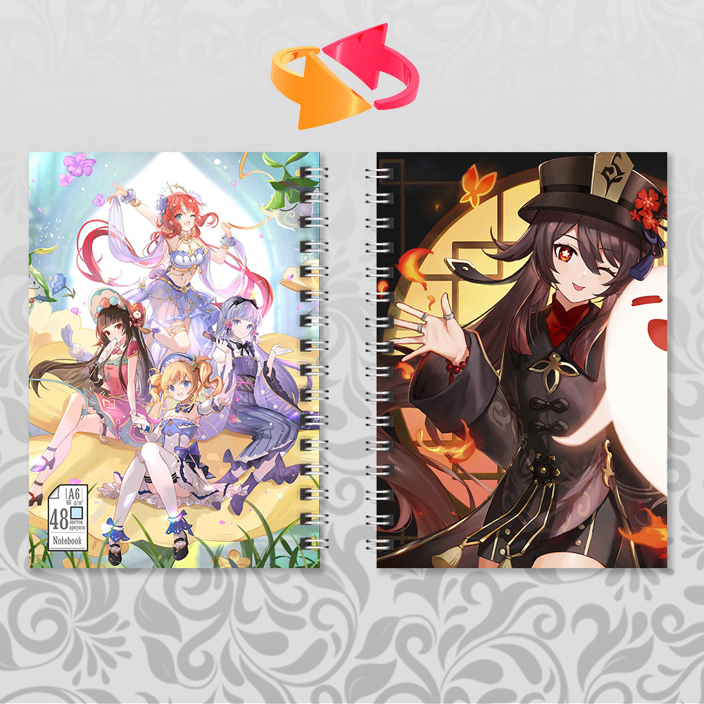 Блокнот на пружині в клітинку 48 арк. Genshin Impact 149, фото 1