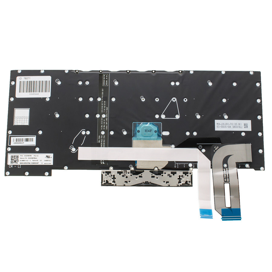 Клавіатура для ноутбука LENOVO (ThinkPad: P1 Gen 2) rus, black, без фрейма, підсвічування клавіш