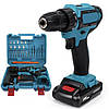Шуруповерт + 2 акумулятори 24V з набором біт і свердел у кейсі / Дриль-шурупокрут / Міні шуруповерт, фото 7
