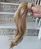 Хвіст прямий каскад на зажимі пружинці пшеничний блонд мікс F-87- 24Н613, фото 9