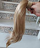 Хвіст прямий каскад на зажимі пружинці пшеничний блонд мікс F-87- 24Н613, фото 3
