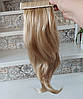 Хвіст прямий каскад на зажимі пружинці пшеничний блонд мікс F-87- 24Н613, фото 8