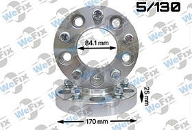 Проставкa 25мм 5/130 dia 84.1 з футорками 14х1,5 D=170